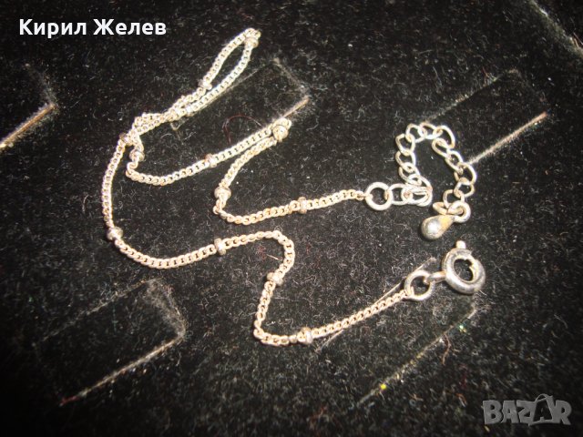 ПОСРЕБРЕНА ФИНА НЕЖНА ГРИВНА за ГЛЕЗЕН 71741, снимка 5 - Гривни - 31450511