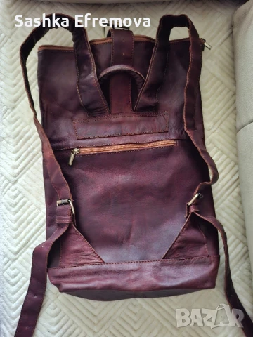 Нова раница от естествена кожа , снимка 3 - Чанти - 51344234