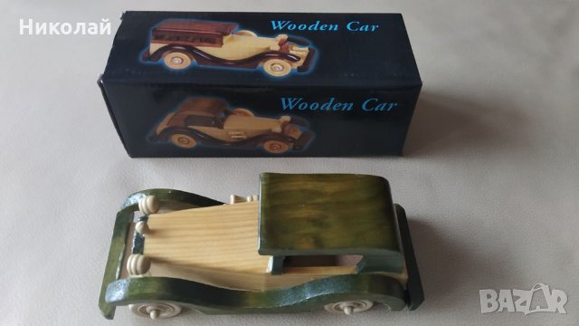 Дървен ретро автомобил , Дървена количка за декорация или игра , кола, снимка 2 - Коли, камиони, мотори, писти - 31059035