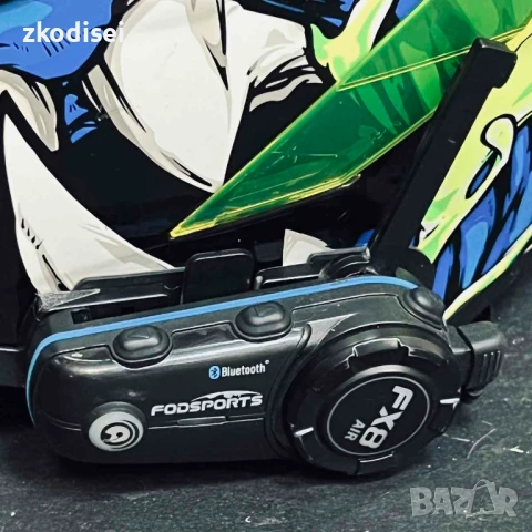 Каска с интерком ICON R-22-05 + FODSPORTS FX8, снимка 2 - Аксесоари и консумативи - 50687324