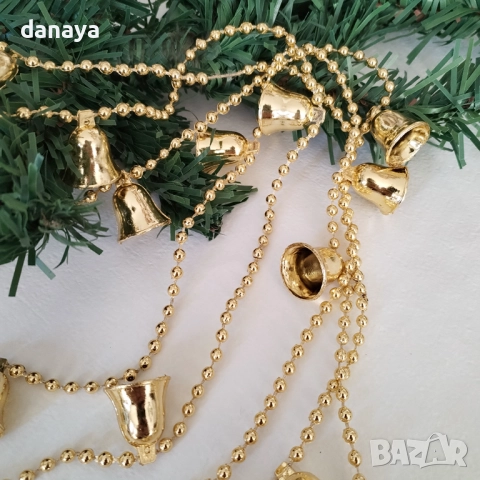 6166 Коледен гирлянд с камбанки декоративна верижка за елха и декорация, 270 см, снимка 2 - Декорация за дома - 52422777