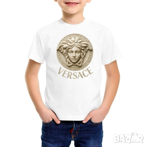 Versace/Версаче мъжки, дамски, детски, бяло, черно щампа, памучна тениска