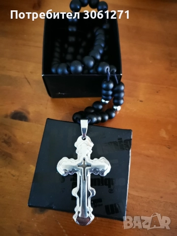 мъжки Гердан с Кръст. мъже - Комплект колие от естествен оникс - , снимка 2 - Тениски - 52119098