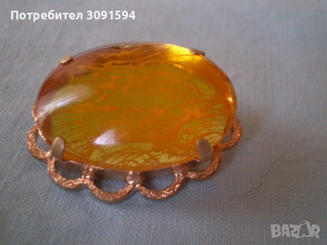 РЕТРО БРОШКА ВИНТИДЖ БИЖУ ТОПЕН ОТ КЕХЛИБАР СССР, снимка 1