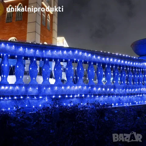 МРЕЖА Коледни новогодишни лампички 144 LED диода 1.5м х 1.5м 