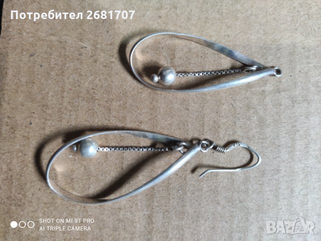 Сребърни обеци, снимка 3 - Обеци - 31898094