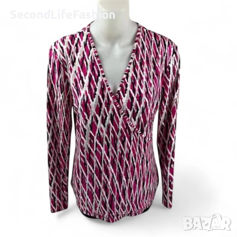 Дамски топ блуза с дълъг ръкав Anne Klein лилава размер L, блуза „прегърни ме“