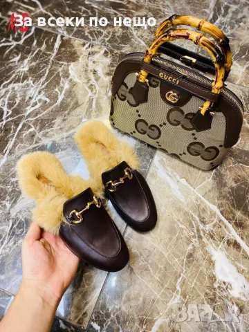 Дамски чехли Gucci - Налични различни цветове Код D1558, снимка 11 - Чехли - 48386266