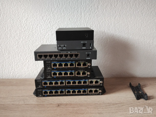 Lot 6 броя POE Switch Utepo TP-link Dahua, снимка 6 - Мрежови адаптери - 54278286