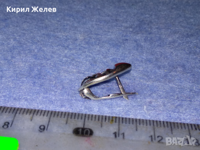 ДВЕ СЪРЦА в ЕДНО Ажурна СРЕБЪРНА ОБЕЦА СРЕБРО 925 АНГЛИЯ с БЯЛА ПОЗЛАТА 43316, снимка 9 - Обеци - 44692758