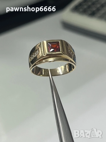 Златен пръстен 14 карата, снимка 3 - Пръстени - 51988804