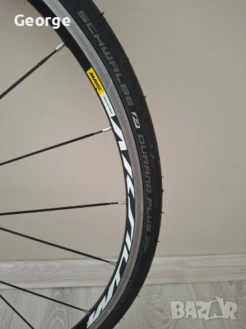 Предна шосейна капла Mavic Aksium, оборудвана с външна гума Schwalbe Durano Plus., снимка 4 - Части за велосипеди - 55787022
