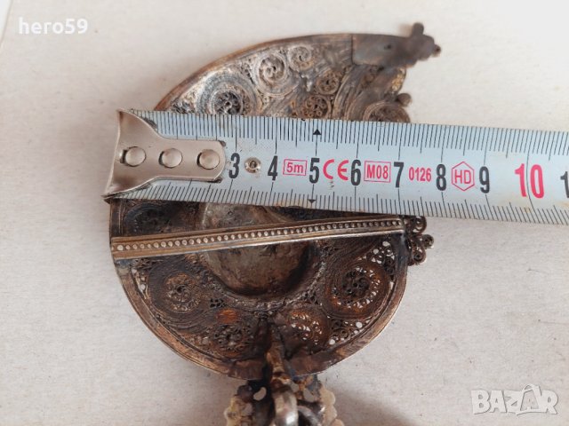 RRR Антикварни стари пафти сребро позлата филигран емайл изумруд 18 век, снимка 11 - Антикварни и старинни предмети - 42550733