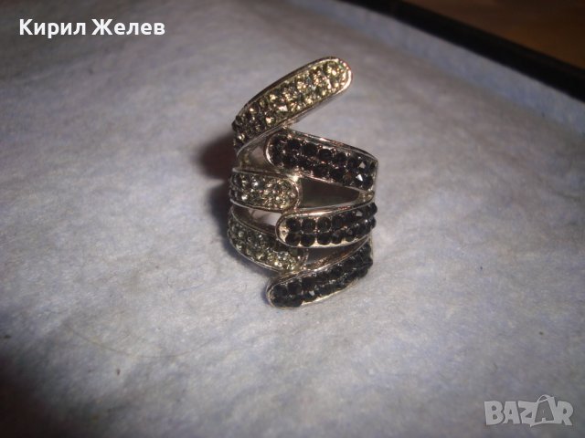 СТИЛЕН ФЕШЪН КРИСТАЛЕН СРЕБРИСТ АЖУРЕН АРТ ДИЗАЙН ПРЪСТЕН 9284, снимка 11 - Пръстени - 37512399