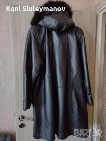 Продавам кожено( естествена кожа)  дълго дамско палто. , снимка 3 - Палта, манта - 38489353