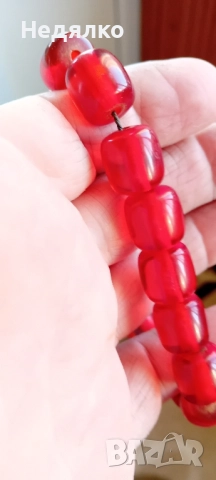 Стара броеница, кехлибар,38гр,17 зърна, снимка 4 - Антикварни и старинни предмети - 51770534