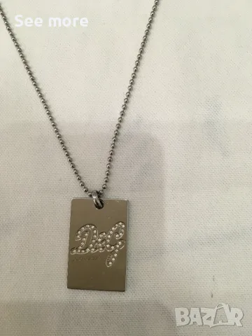 D&G Dolce & Gabbana Rhinestone Dog Tag колие унисекс, снимка 3 - Колиета, медальони, синджири - 56076259