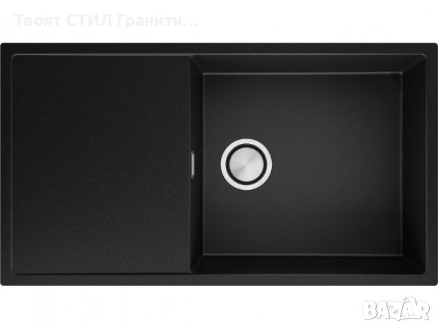 Кухненска Мивка от Гранит модел Ибиса 900 x 500 Supreme Черен