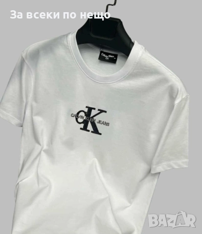 Calvin Klein Мъжка Бяла Тениска👕Мъжка Блуза С Къс Ръкав В Бял Цвят Келвин Клайн Код I_15