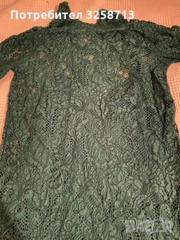Тъмнозелена дантелена рокля - HM, снимка 2 - Рокли - 35239984