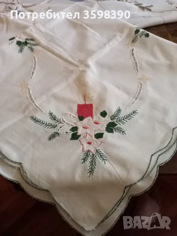 Памучна покривка с бродерия 80×82 см., 5€