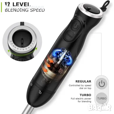 Мощен Блендер Bonsenkitchen 1000W 12 скорости, снимка 3 - Блендери - 55961611