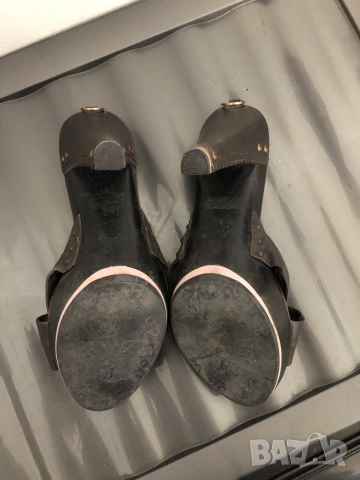 Дамски кожени чехли на ток Ted Baker, снимка 3 - Чехли - 55969502