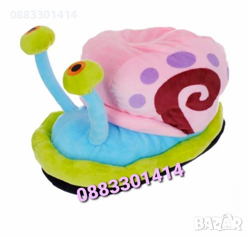Плюшени 3D пантофи Охлюв Гари, снимка 5 - Пантофи - 38831226