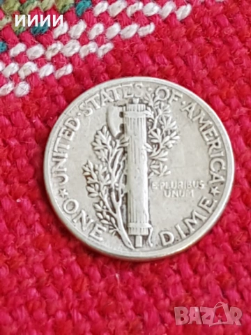 Сребърна монета дайм 1945, снимка 2 - Нумизматика и бонистика - 54313081