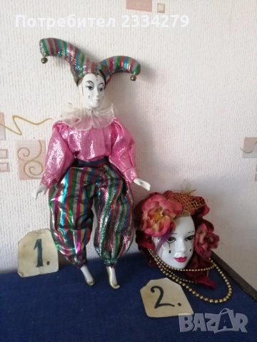 Стари порцеланови венециански и немски кукли,клоуни и Арлекин. , снимка 3 - Колекции - 52431369