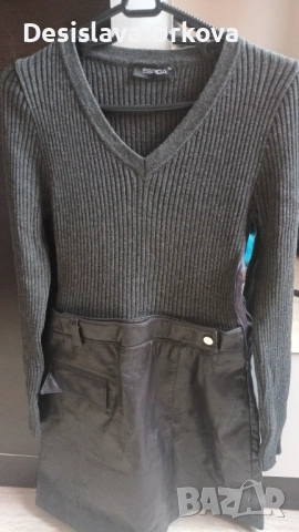 Рокля плетиво с кожа , снимка 3 - Рокли - 54022288