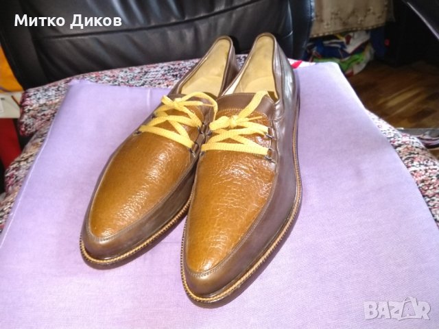 Peter flowers нови маркови италиански обувки естествена кожа размер №45 стелка 285мм, снимка 2 - Ежедневни обувки - 42304602