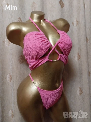 М Розов бански от две части , снимка 8 - Бански костюми - 50742962