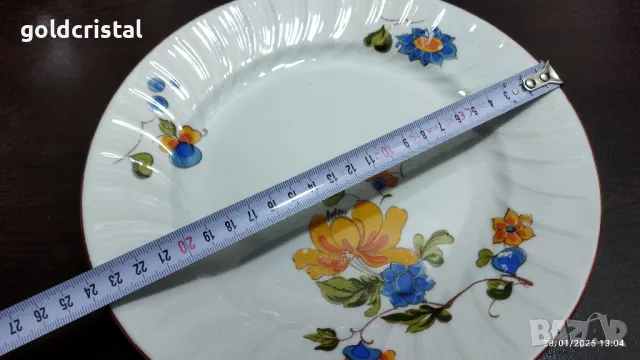 стар български порцелан плато кръгло, снимка 2 - Антикварни и старинни предмети - 48869933