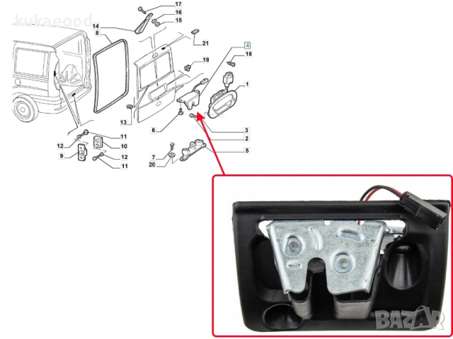 Брава за багажник Fiat Doblo (2001-2010), снимка 7 - Части - 44555288