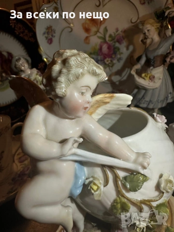 Sitzendorf Germany  Circa 1904 - “Вазата с херувима” Код P2179, снимка 13 - Колекции - 54170152