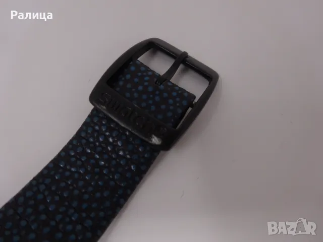 Мъжки кварцов часовник Swatch с оригинална кожена каишка, снимка 7 - Мъжки - 50152714