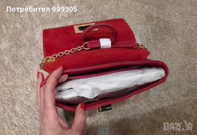 Оригинална дамска чанта Furla 1927 Rosso Vene – чисто нова, снимка 5 - Чанти - 54364459