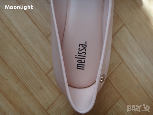 Melissa Пастелнорозови гумени пантофки с панделка 37 номер (силиконови балеринки), снимка 5 - Дамски ежедневни обувки - 52537460