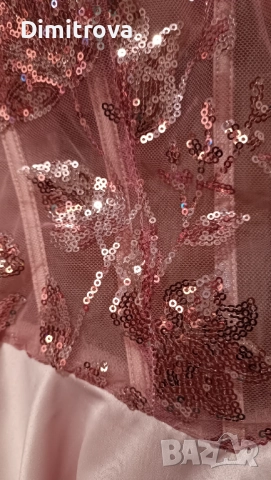 Елегантна рокля в розово, снимка 5 - Рокли - 51701201