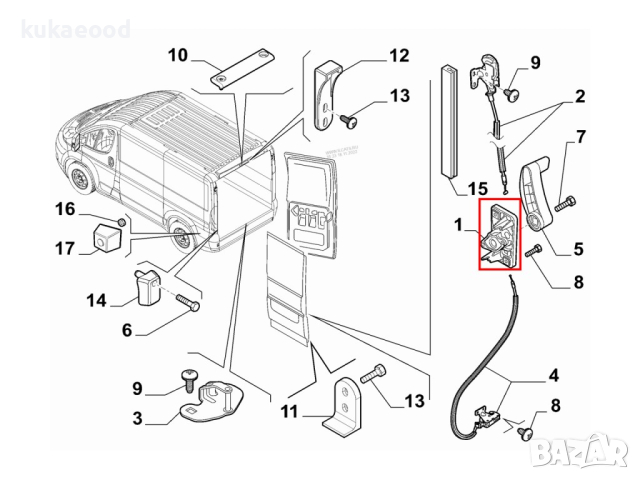 Брава за задна лява врата на Peugeot Boxer 2 2006+, снимка 6 - Части - 44613250