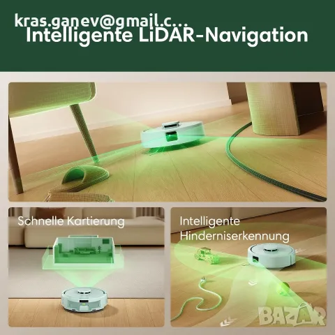 iRobot Roomba Mini – 7000 Pa, LiDAR, моп и AutoEmpty станция, снимка 5 - Прахосмукачки - 55879824
