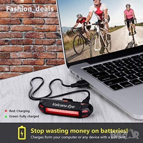 Нови 2 броя USB акумулаторна LED светлина за велосипед Трицветна задна , снимка 2 - Аксесоари за велосипеди - 40680567