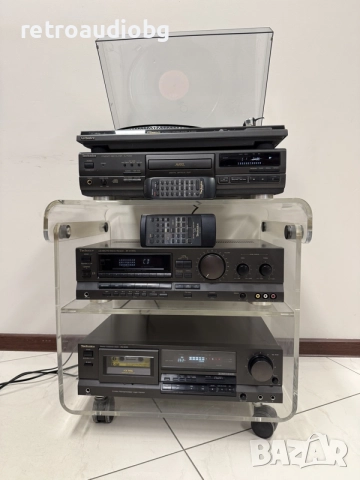 🔊Ретро аудио сет TECHNICS - ресийвър, CD плеър, дек, грамофон и аудио шкаф🔉, снимка 3 - Аудиосистеми - 55958357