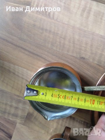 Старинен сервиз от кована мед/Antique set of wrought copper, снимка 3 - Антикварни и старинни предмети - 36691097