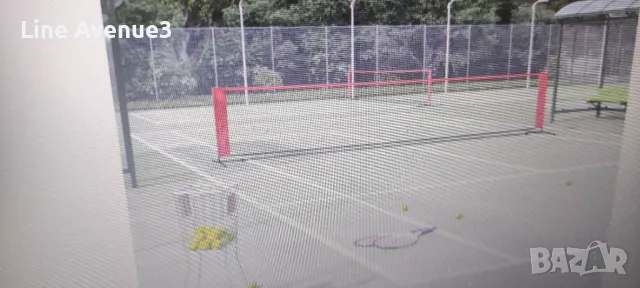  Мрежа за тенис, черно-червена, 500x100x87 см, полиестер, снимка 2 - Тенис - 50207718