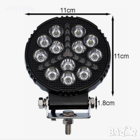 Халоген диоден 124 - 9-80V - 12LED - 19W, снимка 2 - Аксесоари и консумативи - 52098173