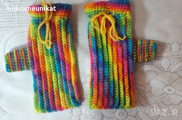 Комплект, лот шапка, ръкавици без пръсти, и лента за глава, нов, ръчно плетиво , снимка 11 - Шапки - 52865882