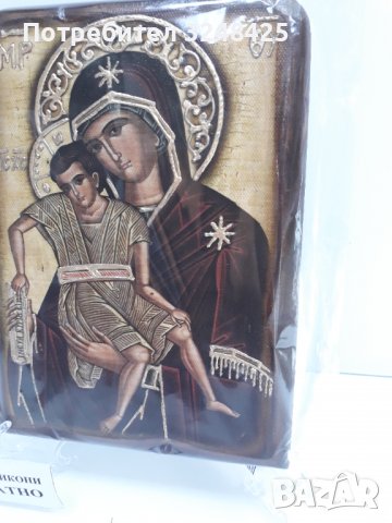 Икона на платно А5 на Пресвета Майка Богородица Закрилница - ръчна изработка . Модел В., снимка 6 - Икони - 37797062