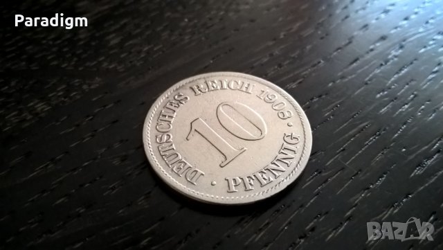 Райх монета - Германия - 10 пфенига | 1908г.; серия A, снимка 1 - Нумизматика и бонистика - 29334145